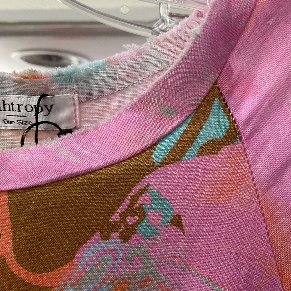 Floral Pink and Brown Mini Dress - Picture 8 of 9